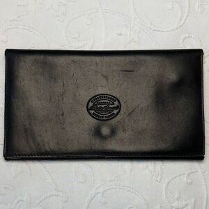 Vintage 90s Canada Eddie Bauer Black Genuine Leather Document Passport Holder